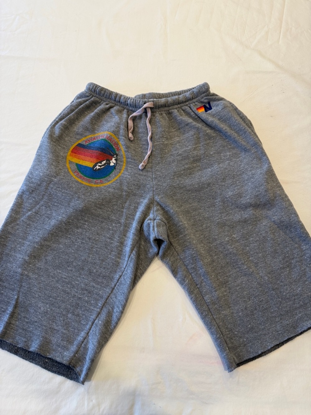 Aviator Nation men’s size Gray Men’s size Small Shorts with Rainbow Graphic